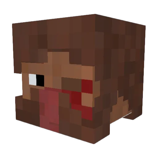 Moderabo Minecraft avatar head, 3D render