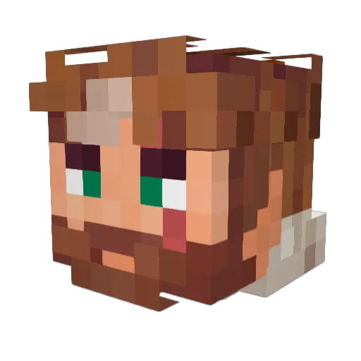 Moderandi Minecraft avatar head, 3D render