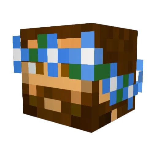 ModernFox Minecraft avatar head, 3D render