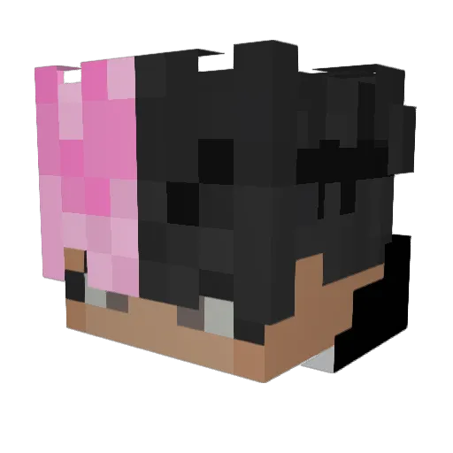 ModestAkagi Minecraft avatar head, 3D render