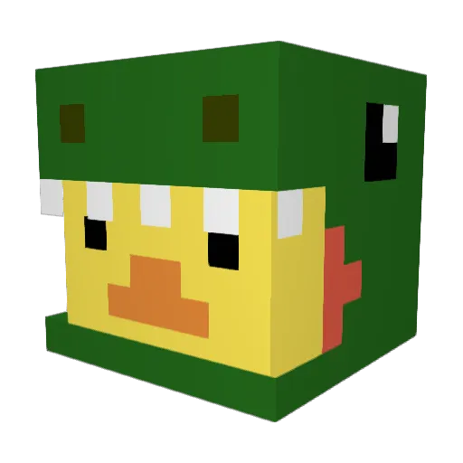 ModestGerman Minecraft avatar head, 3D render