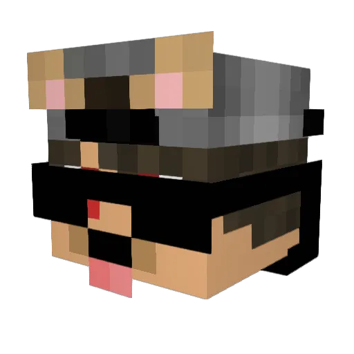 Modeyo Minecraft avatar head, 3D render