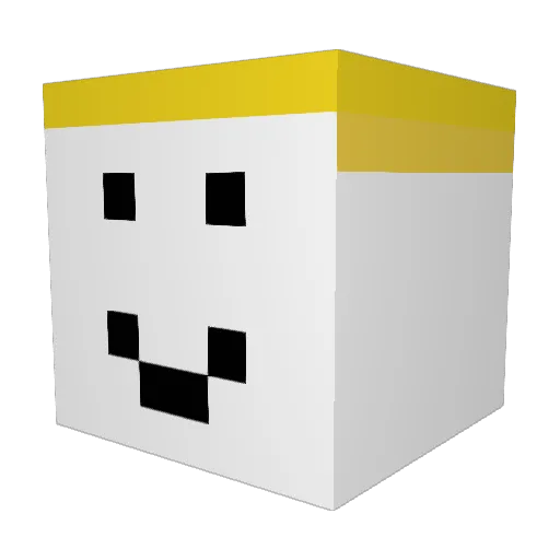 Modomoro Minecraft avatar head, 3D render