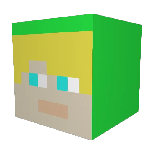 Modular73 Minecraft avatar head, 3D render