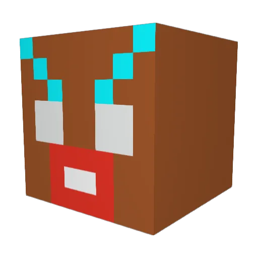 Modzgobbeledu Minecraft avatar head, 3D render