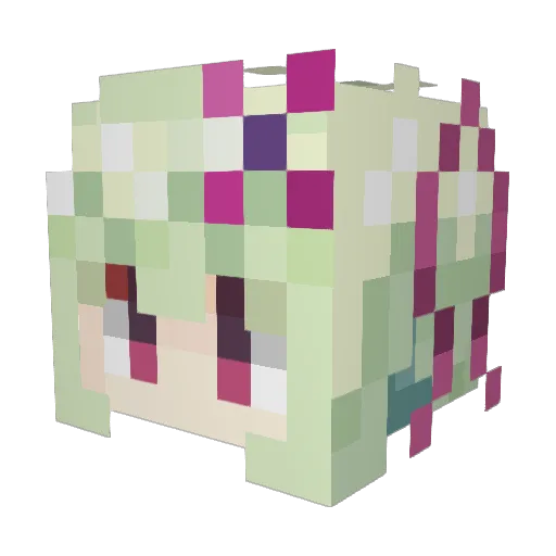 MoeEye Minecraft avatar head, 3D render