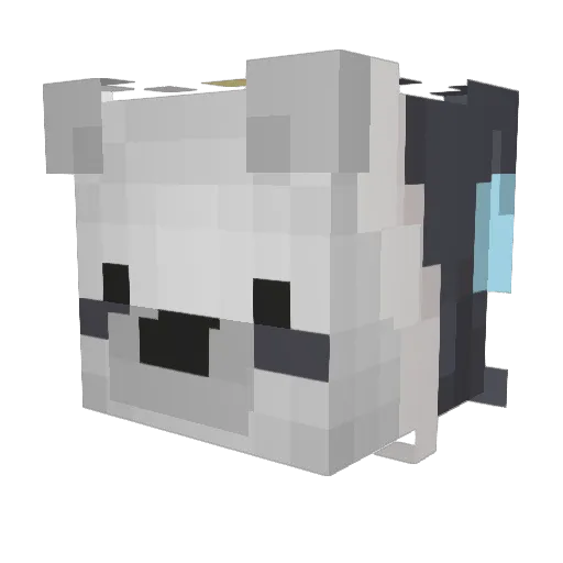 MoeZ3a Minecraft avatar head, 3D render