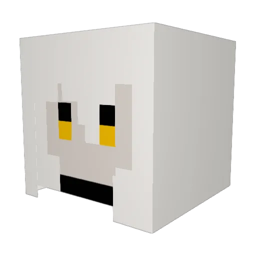 Moeborn Minecraft avatar head, 3D render