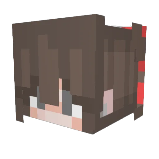 MoekaPink Minecraft avatar head, 3D render