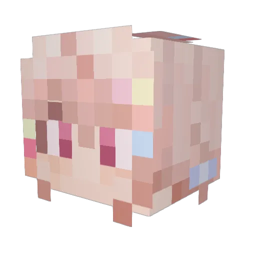 MoemMoe Minecraft avatar head, 3D render