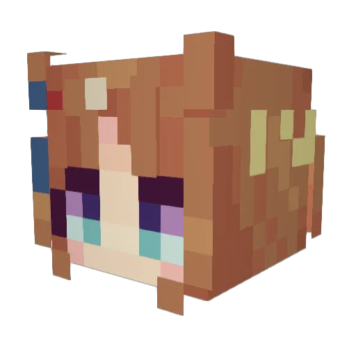 Moequest Minecraft avatar head, 3D render