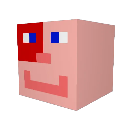 Moerderlocke Minecraft avatar head, 3D render
