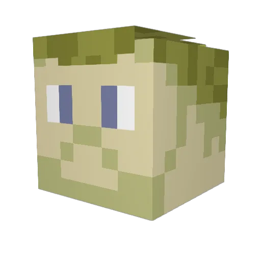 Moessl Minecraft avatar head, 3D render