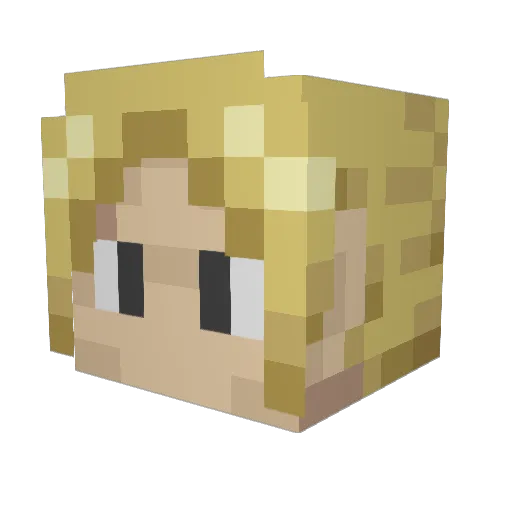 Mofilo Minecraft avatar head, 3D render