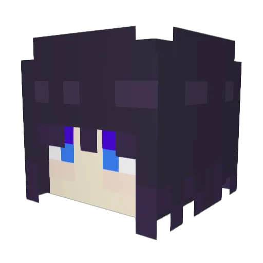 MofuMofuMoth Minecraft avatar head, 3D render