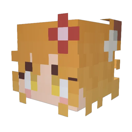 Mofu_Senko Minecraft avatar head, 3D render