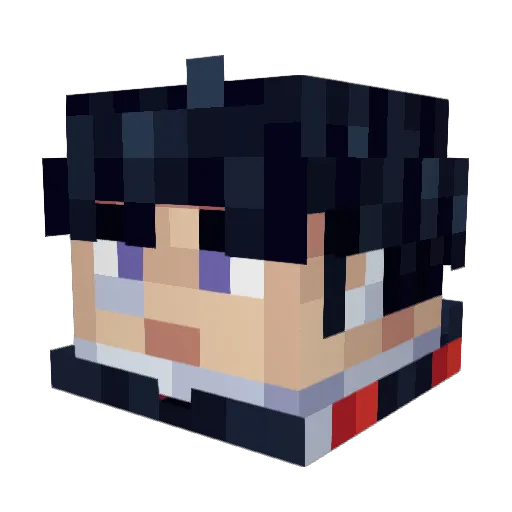 Mogamisora Minecraft avatar head, 3D render