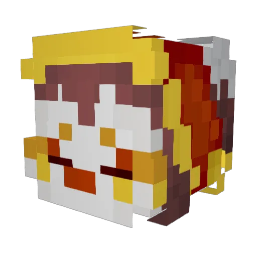 Moggie Minecraft avatar head, 3D render