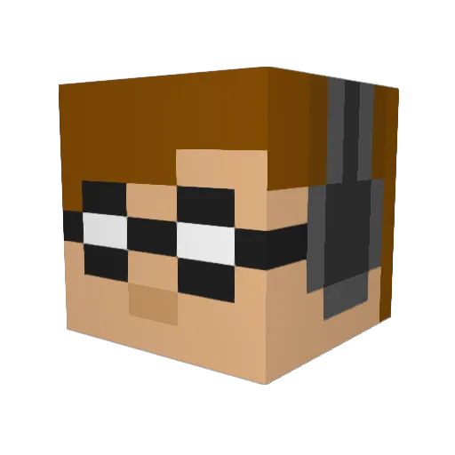 Mogkami Minecraft avatar head, 3D render