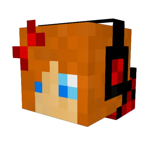 Moglath Minecraft avatar head, 3D render