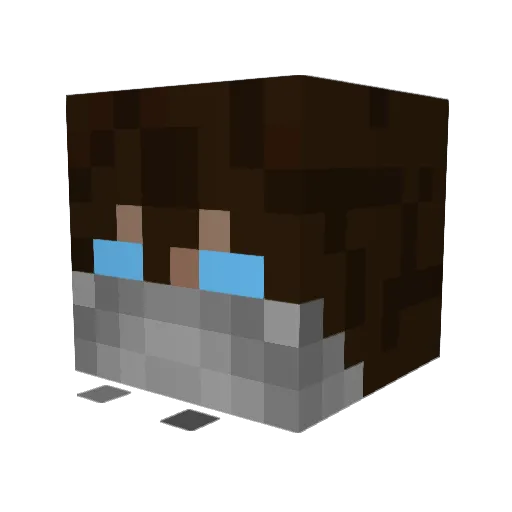 Mogrimm Minecraft avatar head, 3D render