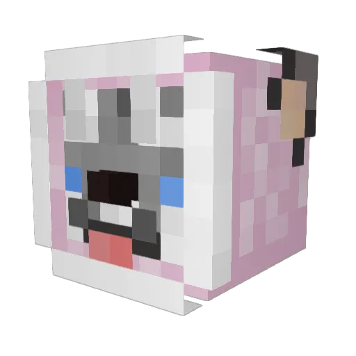 Mogu7 Minecraft avatar head, 3D render