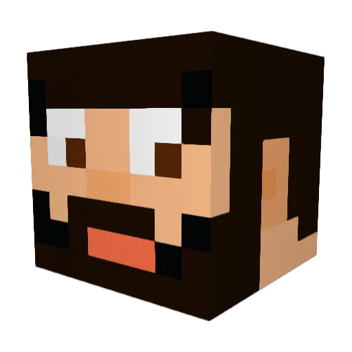 Moguell Minecraft avatar head, 3D render