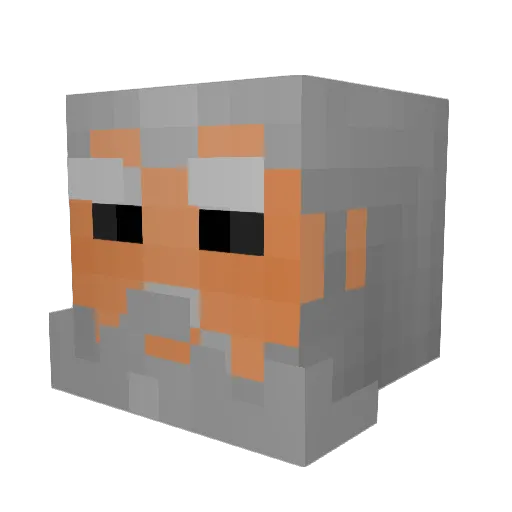 Mogullo Minecraft avatar head, 3D render