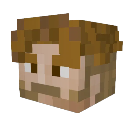 Mogurt_ Minecraft avatar head, 3D render
