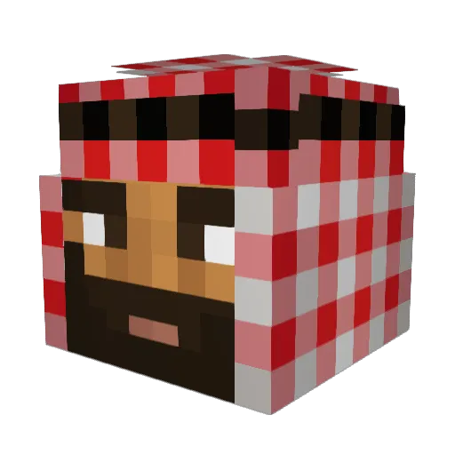 MohammadHussein Minecraft avatar head, 3D render