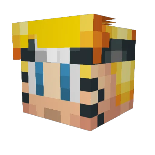 Mohammedhaoui Minecraft avatar head, 3D render