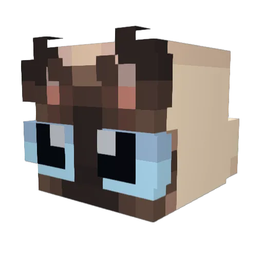 Mohetke Minecraft avatar head, 3D render