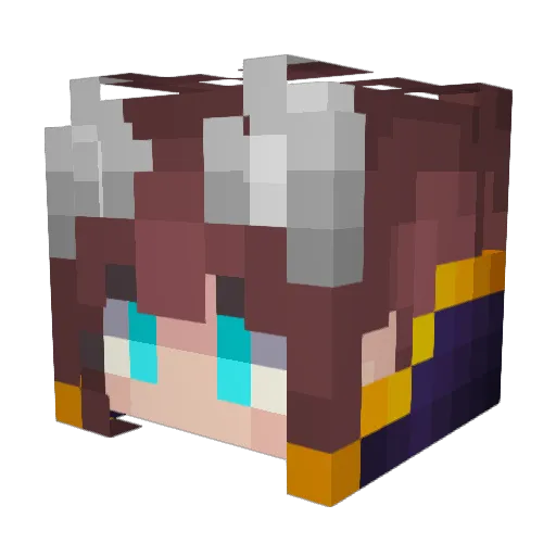 MoiaPearl Minecraft avatar head, 3D render
