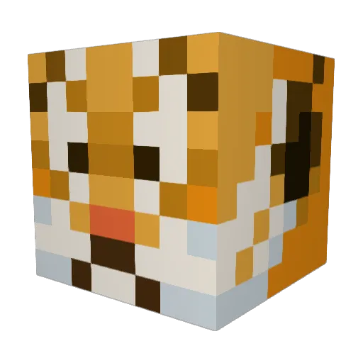 Moibut Minecraft avatar head, 3D render