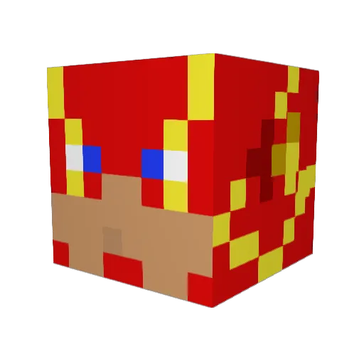 MoistMario Minecraft avatar head, 3D render