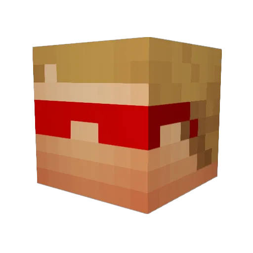 MoistPorkchop Minecraft avatar head, 3D render