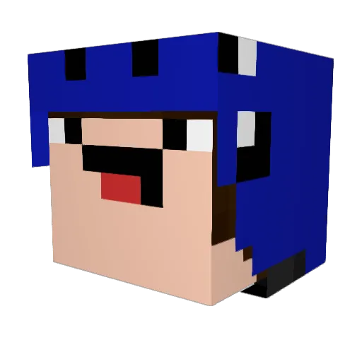 MoistSeahorse Minecraft avatar head, 3D render