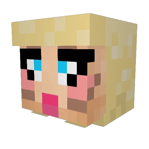 MoistViolet Minecraft avatar head, 3D render