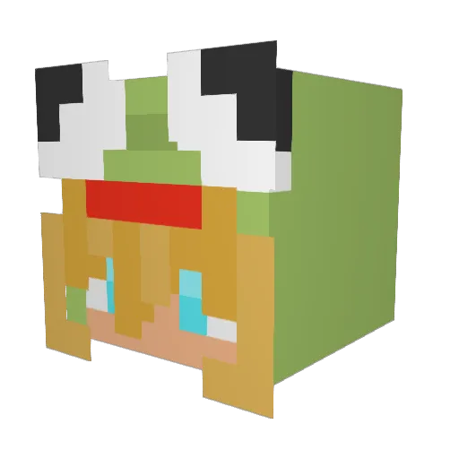 Moistest Minecraft avatar head, 3D render