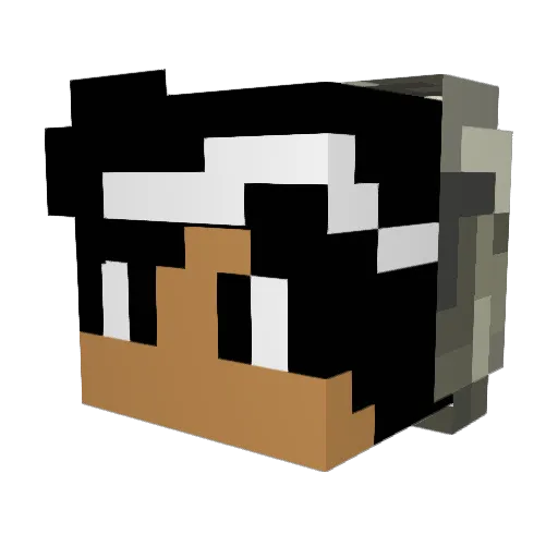 Moitrel Minecraft avatar head, 3D render