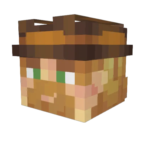MojaveCowboy Minecraft avatar head, 3D render