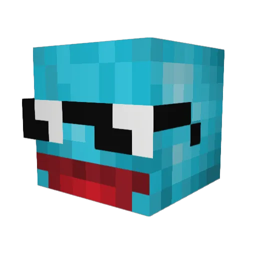 Mojicaa Minecraft avatar head, 3D render