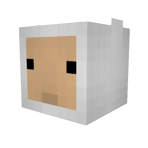Mojimbo Minecraft avatar head, 3D render