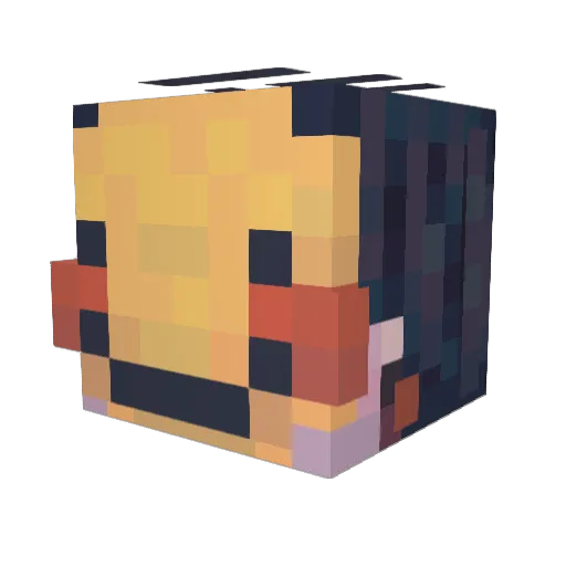 Mojiroo Minecraft avatar head, 3D render