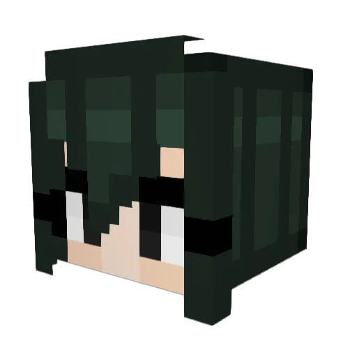 Mojisashimi Minecraft avatar head, 3D render