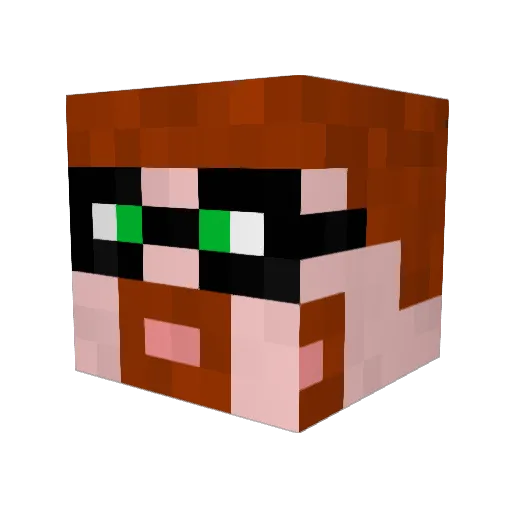 Mojow Minecraft avatar head, 3D render