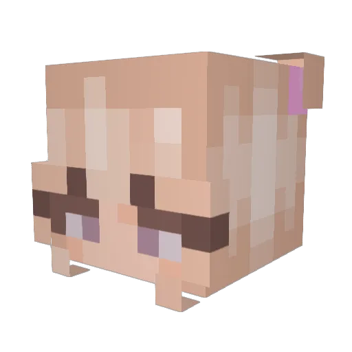 MokMok_CR1007 Minecraft avatar head, 3D render