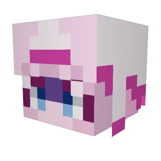 MokaMeeko Minecraft avatar head, 3D render
