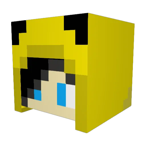Mokahchino Minecraft avatar head, 3D render