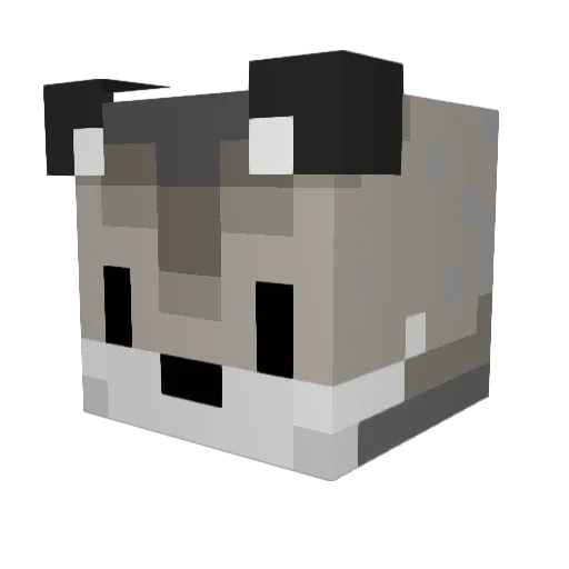 Mokakami Minecraft avatar head, 3D render